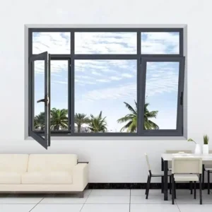 KT Custom Double & Triple Glazed Aluminum Windows Quiet Outward Opening Casement House Window Modern Design Style