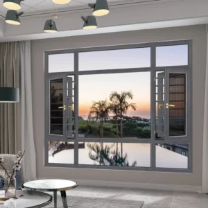 Aluminum Outward Swing Casement Window Hurricane-Proof Wind-Resistant Double Glass Sliding Open Style for House Drift Window