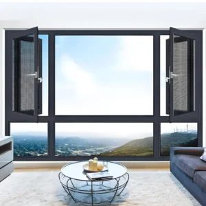 Modern Aluminum Casement Window with Sliding Open Style for Outdoor Exterior or Kitchen Use Stylish Aluminum Glass Windows